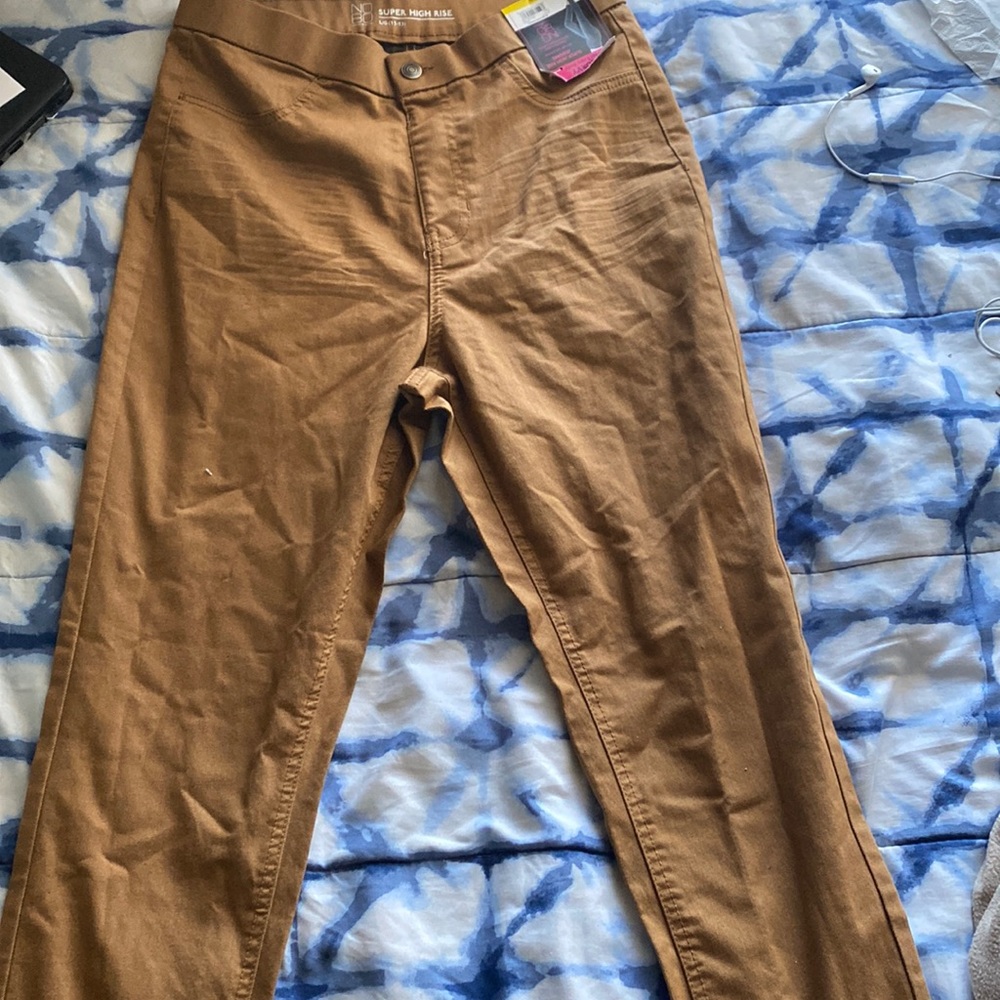 Brown super high rise pants